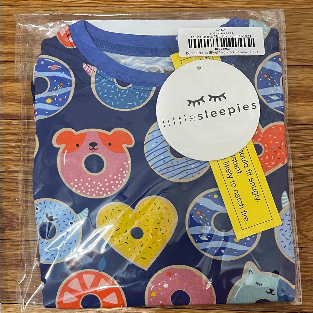Little Sleepies Donut Dreams Pajama Set - Blue and Multicolor